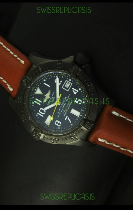 Breitling Seawolf PVD Coated Swiss Watch - Arabic Markers
