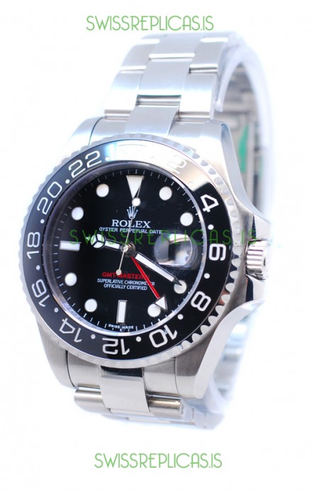 Rolex GMT Masters II 2011 Edition Swiss Replica Watch in Black Cerarmic Bezel