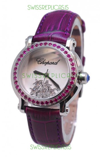 Chopard Happy Sport Star Shaped Diamonds Swiss Watch